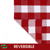 Christmas Red and White Plaid Rug, 28 x 43 Inches Cotton Hand-Woven Layered Door Mat for Front Porch, Entryway, Outdoor Holiday Decor, Washable Buffalo Check Rug for Home, Patio, Kitchen Homydecor