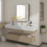 QueenFun 24''x 30'' Brushed Nickel Medicine Cabinet, Recessed or Surface Framed Medicine Cabinet with Beveled Mirror Pre-Assembled, Reversible Bathroom Storage Vanity Cabinet with Adjustable Shelves QueenFun