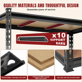 BIG RED 5 Tier Heavy Duty Garage Storage Shelving: Adjustable Metal Utility Shelving Rack for Garage, Basement, Pantry, Closet - 3,000lb Capacity (72"x48"x24") Black BIG RED