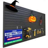 Slat Wall Paneling 4x8FT Black Slatwall Panel - Wall Garage Storage System | Heavy - Duty Industrial PVC Panels for Easy - Install Garage Organization | Sturdy Wall Slats for Home & Bike Rack Storage Eiruaw