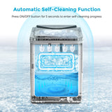 Ice Makers Countertop, Self-Cleaning Function, Portable Electric Ice Cube Maker Machine, 9 Pellet Ice Ready in 6 Mins, 26lbs 24Hrs with Ice Bags and Scoop Basket for Home Bar Camping RV(Black) FZF