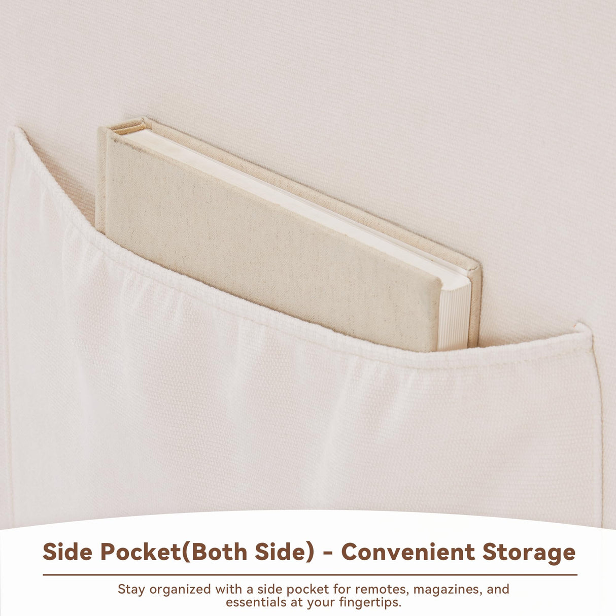 Tbfit 360° Swivel Recliner Chair, Nursery Rocking Chair with Lumbar Support & Footrest for Bedroom, Comfy Upholstered Armchair with Pillows & Storage Bag for Living Room (Beige, Hidden Ring Handle) Tbfit