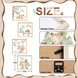 ArtbyHannah Framed Woodland Nursery Cute Wall Decor, 10x10 inch Safari Animals Prints Baby Wall Art with Wood Picture Frames for Kids Playroom Light-Wood Decoration(4 Pack, Fox, Owl, Squirrel, Bear) ArtbyHannah