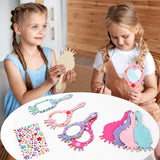 XJWWHZ 12 Pack Wooden Mirror Craft for Kids, DIY Princess Mirrors for Girls, Paint Wooden Hand Mirror for Art Activities XJWWHZ