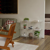 CRTERICX Acrylic Horizontal Bookshelf, 11.6" D x 35.4" W x 26.5" H, 3-Tier Clear 6 Cube Organizer Bookcase, Open Low Book Shelf for Home Office, Living Room, Bedroom, Modern, Easy Assembly CRTERICX