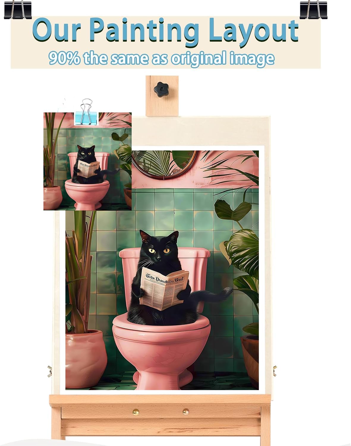 eimivrc Cat Paint by Numbers Kit for Adults-Black Cat Paint by Numbers,Paint by Number Kit for Canvas Perfect for Home Wall Decor(16x20 Inch) eimivrc