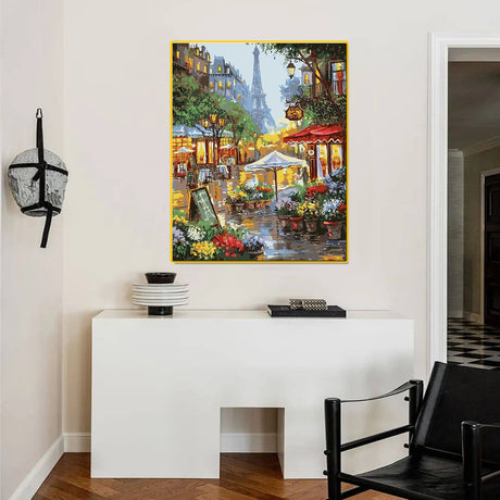 QUITEDEW Paint by Number Kits for Adults,Eiffel Tower Adult Paint by Number Kits,City Oil Painting Suitable for Home Wall Decoration 16x20 Inch QUITEDEW