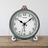 Peakeep 4" Small Battery Operated Antique Retro Analog Alarm Clock for Room Decor, Silent Elegant Bedside Desk Table Gift Clock Peakeep