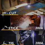 TOOLIOM 3 in 1 Cut/TIG/Stick Welder 50A Air Plasma Cutter 200A TIG and 200A Stick Welder Portable Welding Machine Dual Voltage 110&220V TOOLIOM