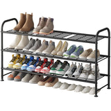 LINZINAR Shoe Rack 3 Tier Long Metal Shoe Organizer for Closet Entryway Black LINZINAR