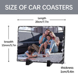 6 Pcs Sublimation Slate Blanks 5.9 x 7.8 inch Picture Frame Heat Transfer Rock Photo Plaque with DIY Custom Stone Slate Display Stand Christmas Decoration for Desktop Souvenir OKBA