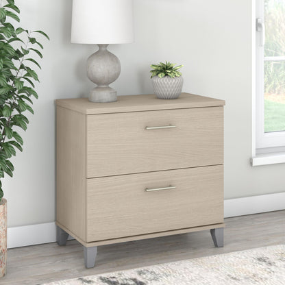 Bush Furniture Somerset 2 Drawer Lateral File Cabinet in Sand Oak - WoodArtSupply