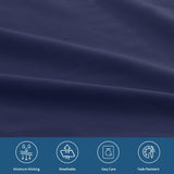 Queen Sheet Set for Air Mattress - Sheets Queen Size Bed Set - 3Pcs Side Storage Pocket Fitted Sheet & Pillowcases Easily Fits 16in to 24in Pillow Top Air Bed Mattress - Navy Blue Moonsea