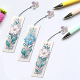 3pcs Diamond Art Bookmarks,Diamond Painting Bookmark Kits for Adult,DIY Gem Art Small Crafts with Rhinestone Tassel,Paint by Diamonds for Graduation Birthday Reader Gifts. (Flower-1) bestact