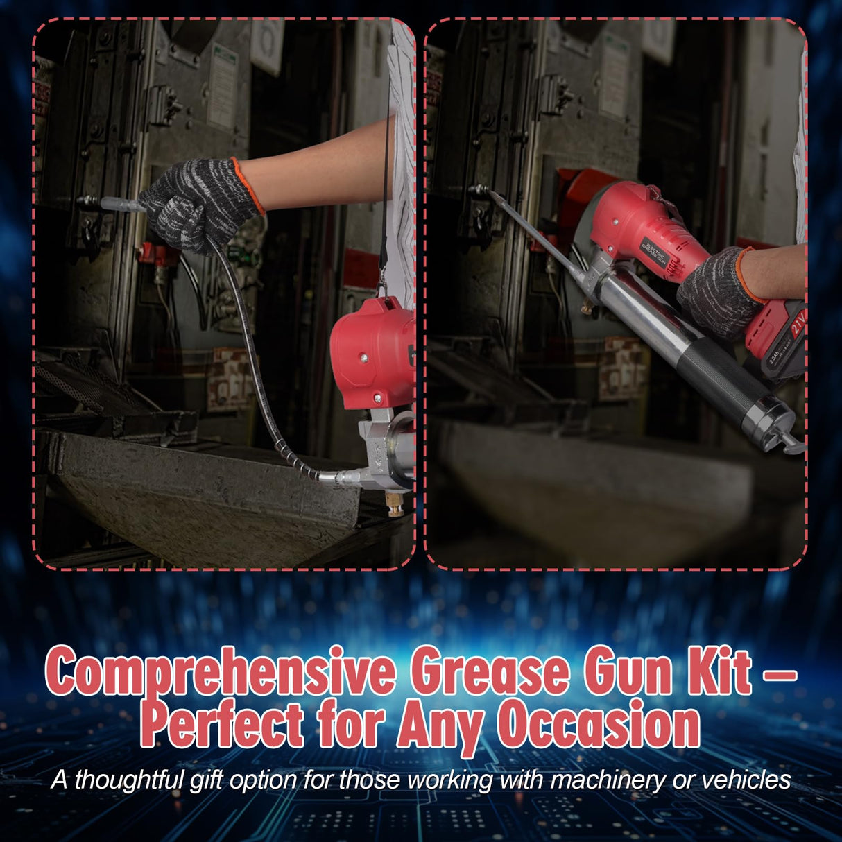 Zenithz Electric Grease Gun: 10000 PSL Grease Gun Battery Powered with 2 Batteries and Charger-Heavy Duty Cordless Grease Guns with LED Light for Trailer - Car Boat Truck Machinery Maintenance Zenithz