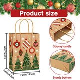 Vellibring 24pcs Kraft Christmas Gift Bags with Handles, Medium Paper Bags for Holiday Party Favors and Decor Supplies Vellibring