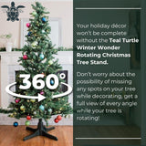 Winter Wonder Rotating Christmas Tree Stand for Artificial Trees Teal Turtle