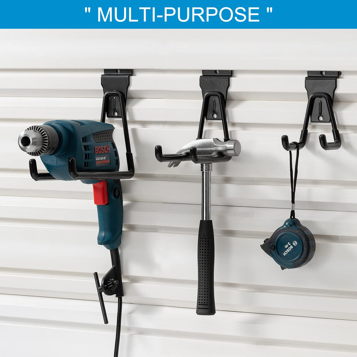 PYBTOOL 16 Pack Slatwall Hooks, Slatwall Accessories for Garage Storage, Heavy Duty Slat Wall Hanger(Black) PYBTOOL