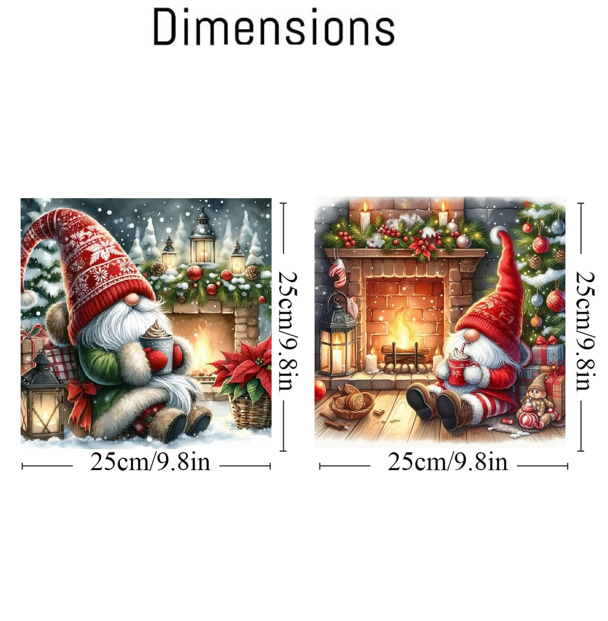 2 Pack Gnome Paint by Numbers Kit for Adults Beginner with Framed,Christmas Easy Adult Paint by Number Kits on Canvas DIY Painting for Beginners Art by Numbers for Home Wall Decor 10x10 Inch NEGEKFKX