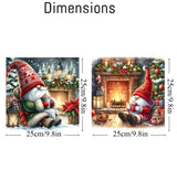 2 Pack Gnome Paint by Numbers Kit for Adults Beginner with Framed,Christmas Easy Adult Paint by Number Kits on Canvas DIY Painting for Beginners Art by Numbers for Home Wall Decor 10x10 Inch NEGEKFKX