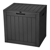 YITAHOME 30 Gallon Deck Box Outdoor Storage Box, Waterproof Resin Package Delivery and Storage Box with Lockable Lid for Patio Furniture Cushions, Pool Accessories, Garden Tools, Black YITAHOME