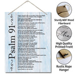 Inspirational Wood Art Signs, Psalms 91 Wall Sign, Hanging Printed Wall Plaque Wood Signs, Bible Verse Print, Christian Scripture for The Home or Office Decor, Christian Wall Decor 10 X 7.8 inch AUII JO DESIGN