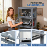 Magshion Display Cabinet, 5-Tier Corner Shelf with Acrylic Doors, 67.5" Tall Curio Display Case, Showcase, Storage Shelf, for Living Room, Bedroom, Playroom, White, 12.5" D x 23" W x 67.5" H Magshion