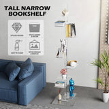 Nynelly 9 Tier Acrylic Bookshelf Invisible Bookshelf, Height Adjustable Vertical Spine Book Tower, Floor Standing Bookcase Display Shelf for Books,Decor, DIY Open Bookcase for Office, Living Room Nynelly