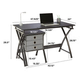 Realspace® X-Cross 48"W Computer Desk With File Cabinet, Black Realspace