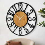 LEIKE Large Wall Clocks,Silent,Non Ticking,Battery Operated Rustic Round Modern Big Wood Wall Clock for Living Room, Bedroom,Kitchen,Farmhouse,Office,Home Decor LEIKE