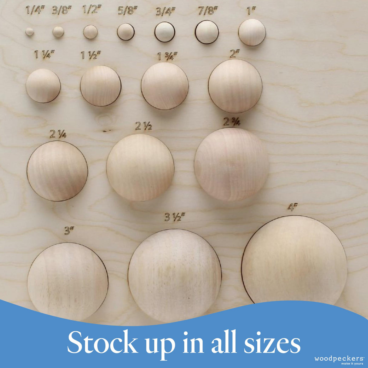 2 inch Wooden Round Ball, Bag of 10 Unfinished Natural Round Hardwood Balls, Smooth Birch Balls, for Crafts and DIY Projects (2 inch Diameter) by Woodpeckers Woodpeckers