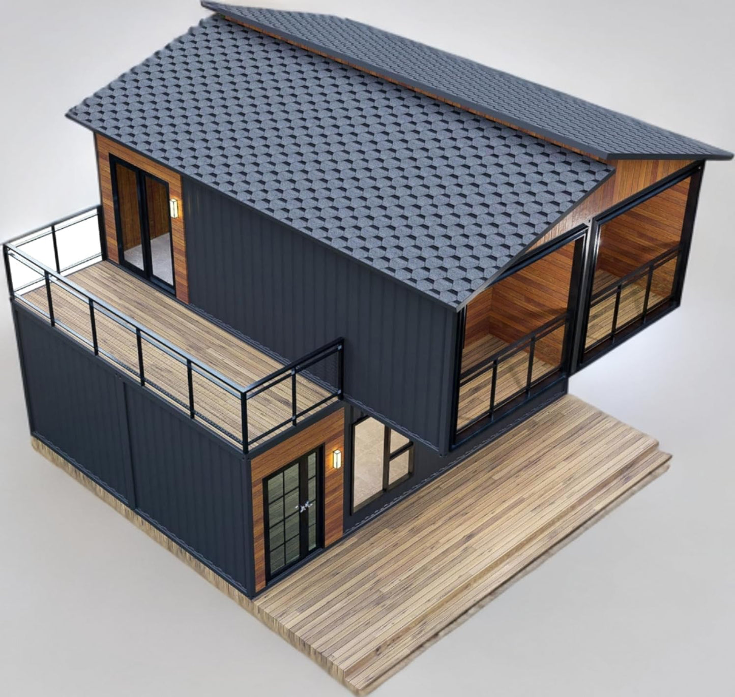 20FT x4 Double Story House 2024 Tiny House, Foldable Tiny Home with Water and Electricity Discharge Pipe Prefab Space 40 FT Tiny House to Live in Modular Homes Container House Mobile House - WoodArtSupply