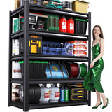 72”H Garage Shelving 2500LBS Adjustable Storage Shelves,5 Tier Metal Steel Heavy Duty Shelving Unit, Industrial Utility Rack Shelf, Storage Organize for garage, Basement ,Black ,72''H*35.4''W*15.7''D ZIWJHK