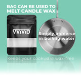 VViViD Candle Wick Base 260 pcs, DIY Candle Making Metal Sustainer Tabs, in A Wax Melting Bag VViViD