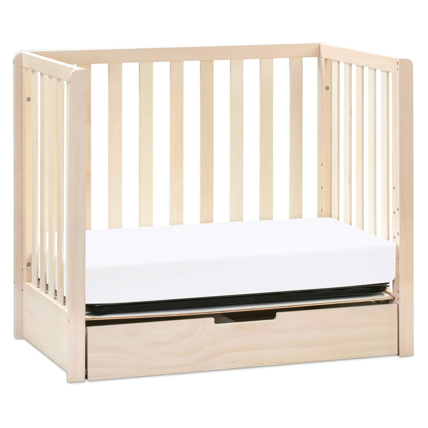 Carter's by DaVinci Colby 4-in-1 Convertible Mini Crib with Trundle Drawer in Washed Natural, Greenguard Gold Certified, Undercrib Storage