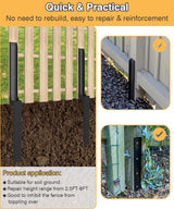 Mokeyder Fence Post Anchor Kit, Heavy Duty Metal Steel Fence Post Repair Kit, Fence Post Anchor Stakes Ground Spike for Repairing Tilted/Broken Wood Fence Post, Metal-Plate Style, 1 Pack Mokeyder