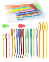 FIVEIZERO 19 Pcs Yarn Needles Set, Assorted Yarn Needles Bent Tapestry Needle Weaving Needle Darning Needles Plastic Needles Large Eye Blunt Knitting Needles for Sewing Crochet 03 FIVEIZERO