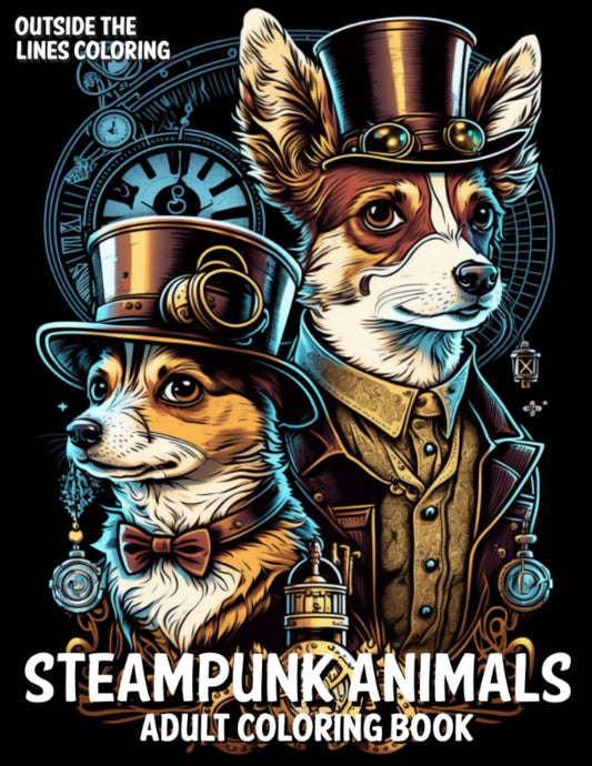 Steampunk Animals Adult Coloring Book: 50 Fun and Unique Drawings of Steampunk Themed Animals for Adults and Teens to Color (Fun, Relaxing and ... for Adults by Outside The Lines Coloring)