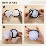 50 PCS White Foldable Flying Disc Fans, DIY Fabric Fans with Pouches, Sublimation Blank DIY Folding Fan Set, 9.6 Inches DIY Handheld Round Fabric Fan for Summer Days, Parties, Outdoor Activities TIMCORR