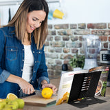 Honagu Book Stand Metal Desk Book Holder, Book Holders for Reading Hands Free, Adjustable Cookbook Documents Holder, Portable Bookstand for Music Books, Textbook, Recipe, Tablet, Ipad (Black) Honagu