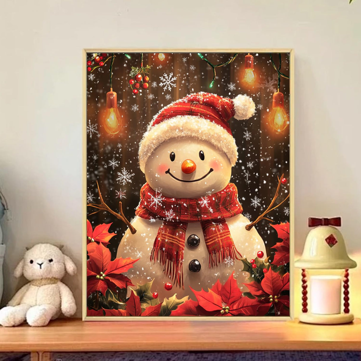 CRZMODE Christmas Paint by Numbers Kit for Adults, Snowman Paint by Numbers for Adults, Acrylic Painting Crafts for Home Decor Gift (16x20inch) CRZMODE