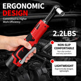 FULLYEA Electric Ratchet Wrench Set, 550 RPM Cordless Ratchet Wrench, 3/8" 18V Power Ratchet Tools with Variable Speed, LED Light, 7 Sockets, 2 Packs 2.0Ah Lithium-Ion Battery and Fast Charger FULLYEA