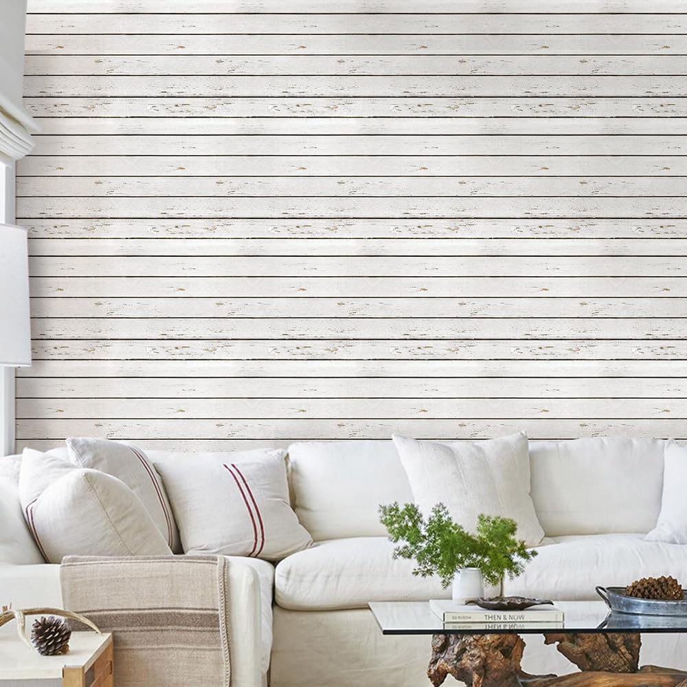 Commomy 10 Pcs Faux Wood 3D Wall Panels Peel and Stick -11.8"x11.8" Ultralight Thin PVC 3D Faux Wood Panels for Walls Shiplap Planks for Kitchen, Living Room,RV, Interior Wall Decor Commomy