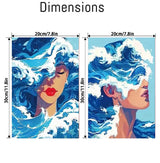 2 Pack Sea Wave Paint by Numbers Kit for Adults - Adults Paint by Numbers Kits - Acrylic Easy Paint by Numbers Framed - Adult Paint by Number Kits on Canvas Arts and Crafts for Adults 8x12inch cdjlddww