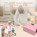 Whubefy Auto Tumbler Heat Press Machine, Pink Mug Heat Press for 10-30oz 2.9-3.34 Inch Heating Even & Fast, PRO Tumbler Press Machine with Starter Kit, Sublimation for Tumbler, Glass Jar, Can & Mugs Whubefy