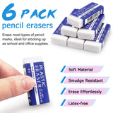 Tamaki 6 Pack Erasers, Large White Erasers for School Office, Art Eraser for Drawing Tamaki