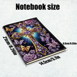 FRANDEK A5 50-Page DIY Diamond Art Painting Notebook with Beautiful Patterns, Special Shaped Diamond Art Craft for Beginners Adults Gift(Purple Cross) FRANDEK