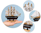 dedoot Wooden Sailboat 6 Pack Miniature Sailboat Model Ship Nautical Decor Tabletop Decorative Ornament for Ocean Theme Home Decor, 5.5x5x1.2 Inch dedoot