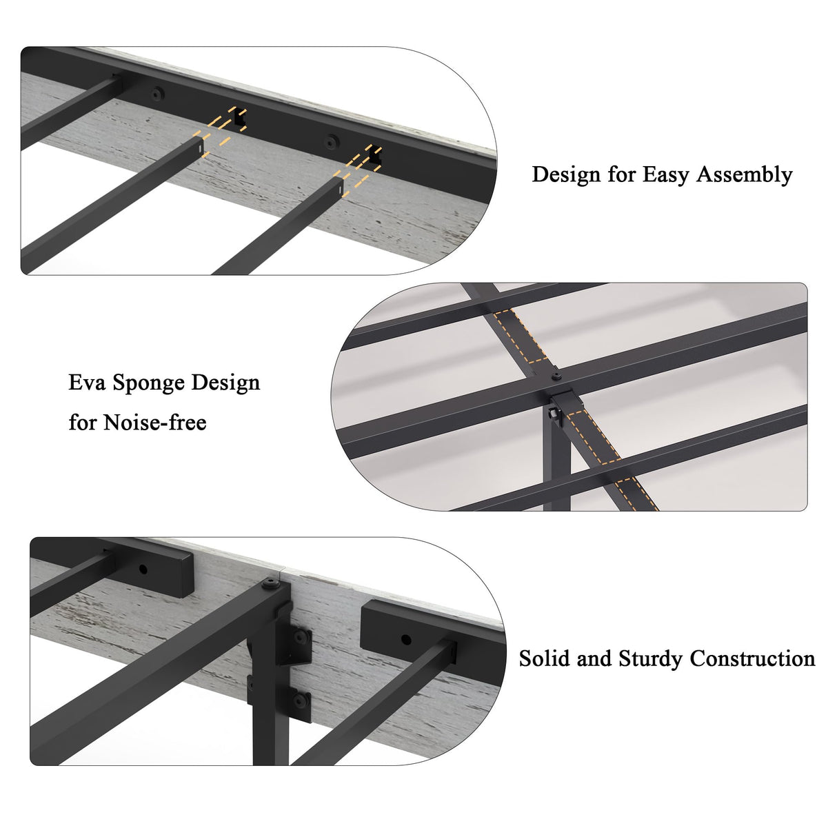 madeslves Farmhouse Wooden Bed Frame Queen Size with Storage Headboard, Boho Platform Bedframe with LED Lights and Charging Station, Metal Slats Support, No Box Spring Needed, White madeslves