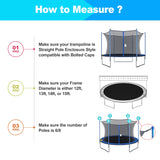 SPORTYOUTH Trampoline Netting Replacement Safety Enclosure for 14 ft 6 Straight Poles Round Frame Trampoline, Breathable Weather-Resistant Tear-Proof Netting with Adjustable Straps, NET ONLY SPORTYOUTH